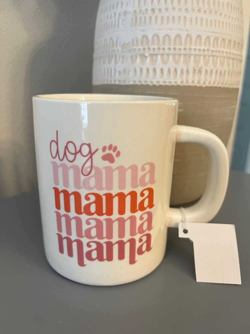 Mug with Pink and Orange 'dog mama' Design